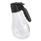 TableCraft N48 Option Polycarbonate Salad Dressing Dispenser with Black Plastic Top and (1) Blank Tag 48 oz. - Clear