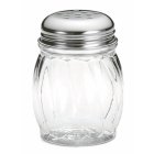 TableCraft P260 Plastic Swirl Cheese Shaker with Chrome Plated Perforated Top 6 oz. - 24/Case
