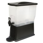 Winco PBD-3 Plastic Slim Rectangular Non-Insulted Beverage Dispenser with Single Translucent Bowl, Black Base and Dripless Faucet 3 gal.