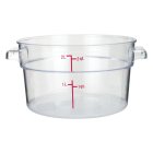 Winco PCRC-2 Polycarbonate Round Food Storage Container with Graduations and Handles 2 qt. - Clear - 24/Case