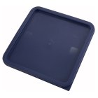 Winco PECC-128 Polyethylene Square Food Storage Container Cover for 12, 18 & 22 qt. - Blue - 6/Case