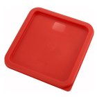 Winco PECC-68 Polyethylene Square Food Storage Container Cover for 6 & 8 qt. - Red - 12/Case