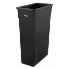 Winco PTC-23K Plastic Rectangular Slender Trash Can / Waste Container 23 gal. - Black