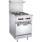 Vulcan EV24-S-4FP-208 Endurance Electric Range Four French Burners w/ Oven Base 24" - 208V