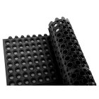 Winco RBMI-33K Rubber Anti-Slip & Anti-Fatigue Interlocking Floor Mat 3' x 3' - 1/2" Thick - Black