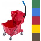 Carlisle 3690805 Carlisle Mop Bucket Combo, 26 qt., red with side press wringer, non-marking casters   