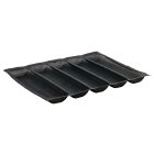 Winco SBF-5K Silicone Non-Stick 5-Roll Bread Form Pan 18" x 13" - Black