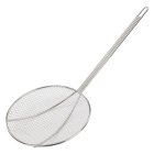 Winco SC-9R Nickel-Plated Wire Square Mesh Round Skimmer with 9" Dia. Blade and 13"L Loop Handle - 24/Case