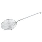 Winco SCF-9 Nickel-Plated Spiral Wire Round Skimmer 9" Dia. Blade and 14"L Loop Handle - 12/Case