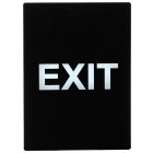 Winco SGN-805 Plastic 2-Sided "Exit" Stanchion Frame Sign 8-1/2" x 11-3/4" - Black / White