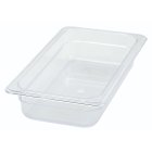 Winco SP7302 Poly-Ware Polycarbonate Food Pan 2-1/2" Deep - 1/3 Size - Clear - 24/Case