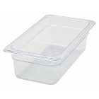 Winco SP7304 Poly-Ware Polycarbonate Food Pan 3-1/2" Deep - 1/3 Size - Clear - 24/Case