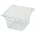 Winco SP7604 Poly-Ware Polycarbonate Food Pan 3-1/2" Deep - 1/6 Size - Clear - 48/Case