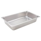 Winco SPF4 Standard-Weight 25 ga. Stainless Steel Steam Table Food Pan 4" Deep - Full Size - 6/Case