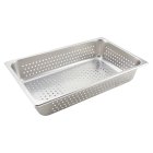 Winco SPFP4 Standard-Weight 25 ga. Stainless Steel Perforated Steam Table Food Pan 4" Deep - Full Size - 12/Case