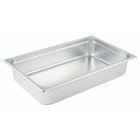 Winco SPJL-204 Standard-Weight 25 ga. Stainless Steel Anti-Jam Steam Table Food Pan 4" Deep - 1/2 Size - 24/Case
