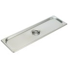 Winco SPJL-HCS Standard-Weight 25 ga. Stainless Steel Steam Table Flat Solid Food Pan Cover - 1/2 Size Long - 12/Case
