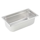 Winco SPJM-304 Heavy-Weight 24 ga. Stainless Steel Anti-Jam Steam Table Food Pan 4" Deep - 1/3 Size - 24/Case