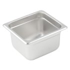 Winco SPJM-604 Heavy-Weight 24 ga. Stainless Steel Anti-Jam Steam Table Food Pan 4" Deep - 1/6 Size - 48/Case