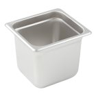 Winco SPJM-606 Heavy-Weight 24 ga. Stainless Steel Anti-Jam Steam Table Food Pan 6" Deep - 1/6 Size - 48/Case