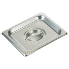 Winco SPSCS Standard-Weight 25 ga. Stainless Steel Flat Solid Steam Pan Cover - 1/6 Size - 72/Case