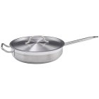 Winco SSET-7 Premium Stainless Steel Induction Saute Pan with Cover 7 qt. - 4/Case