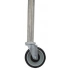 Advance Tabco TA-25ES-X Special Value Casters with 5" Urethane Wheels and Stainless Steel for 24" Tall Tables & Mixer Stands - 4/Set (2 with Brakes)