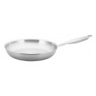 Winco TGFP-12 Tri-Gen 3-Ply Stainless Steel / Aluminum Core Induction Fry Pan with Riveted Hollow Handle 12"