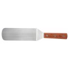 Winco TN249 Stainless Steel Solid Offset Flexible Turner with 8-1/4" x 2-7/8" Blade and Wooden Handle