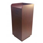 AAA Furniture Wholesale TRASH/MAH Thank You Trash Receptacle with Liner 20-1/4"W x 20"D x 47"H - Mahogany