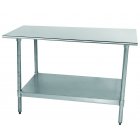 Advance Tabco TT-248-X Special Value Stainless Steel Flat Top Work Table with Adjustable Galvanized Undershelf and Legs 96" x 24"