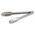 Winco UT-9 Coiled Spring Heavy-Weight Stainless Steel Utility Tongs 9" - 72/Case
