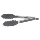 Winco UTS-9K Stainless Steel Locking Scalloped Utility Tongs with Non-Slip Silicone Tips and Grip 9" - 72/Case