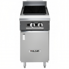 Vulcan VCBB18B V Series Heavy Duty Radiant Natural Gas Charbroiler w/ 2 Burners & Cabinet Base 18" - 35,000 BTU
