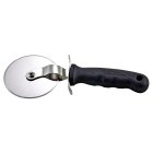 Winco VP-316 Pizza Cutter with 4" Dia. Stainless Steel Wheel Blade and Black Soft Grip Handle - 72/Case