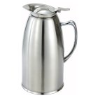Winco VSS-508 Stainless Steel Double Wall Insulated Pitcher / Beverage Server with Hinged Top 20 oz. - 12/Case