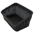 GET WB-1510-BK Designer Polyweave Bread & Bun Cascading Basket 9-1/4" x 13" x 4" & 7"H - Black - 6/Case