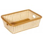 GET WB-1517-TT Designer Polyweave Bread & Bun Rectangular Basket 23" x 17" x 7"H - Two-Tone - 6/Case