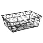 Winco WBKG-9 Rectangular Aluminum Wire Bread/Fruit Serving Basket 9" x 5-7/8" x 3"H - Black - 12/Case