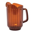Winco WPCT-60A Plastic 3-Spout Water Pitcher with Fluted Sides 60 oz. - Amber - 12/Case