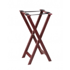 American Metalcraft WTSM31 31" Folding Tray Stand w/ Nylon Strap, Mahogany