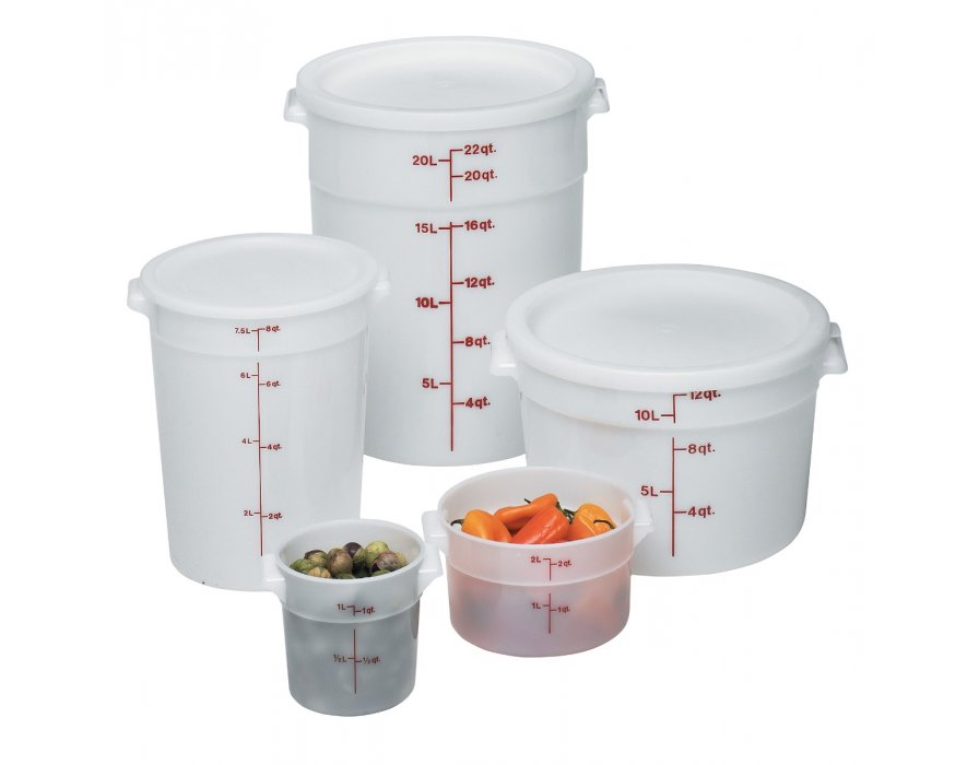 Cambro 8-Quart Round Food-Storage Container with Lid, Set of 2